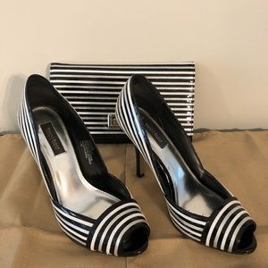Peep Toe Pumps & Matching Clutch